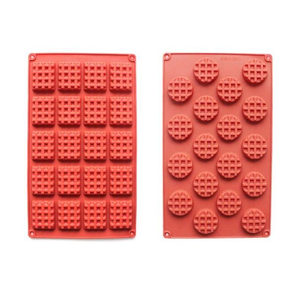 

baking moulds e8fe 2pc/set 18/20 cavity silicone waffle mold maker cake cookie chocolate pan mould nonstick bakeware tool