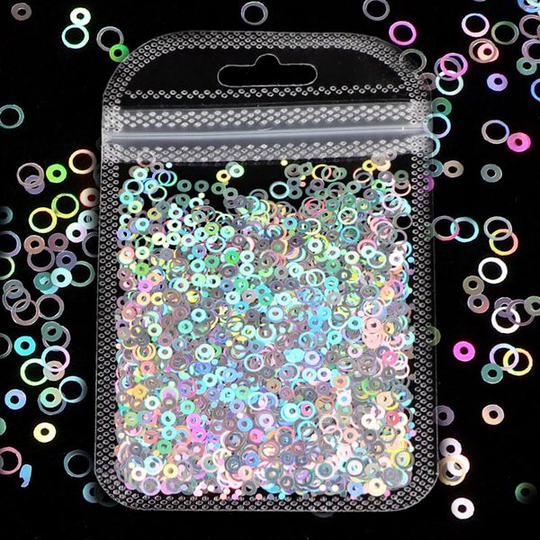 

nail art decorations holographic glitter round circle sequins for design bubble shape paillette flakes slice manicure nails accessories, Silver;gold