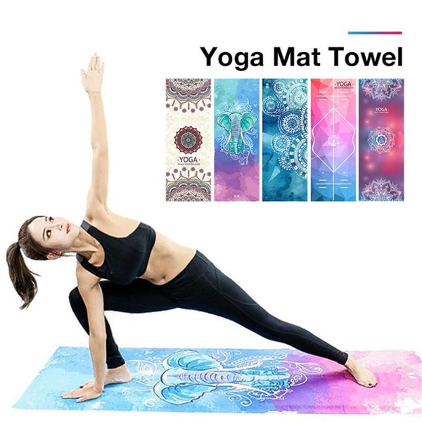 

yoga mats printed mat towel microfiber absorbsweat silica gel non-slip goodgrip blanket pilates cover 4