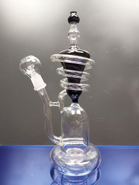 Super Vortex Glass Bong Dab Rig Narghilè Tornado Cyclone Recycler Rigs Recyclers Tube Water Pipe 14.4mm Joint Bong cheechshop