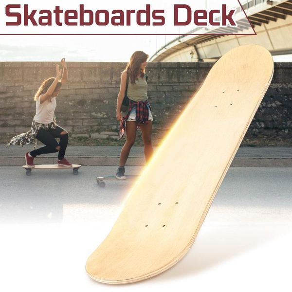 

layers double rocker beginnner longboard maple blank skateboard deck skateboards natural wood high elasticity skateboarding