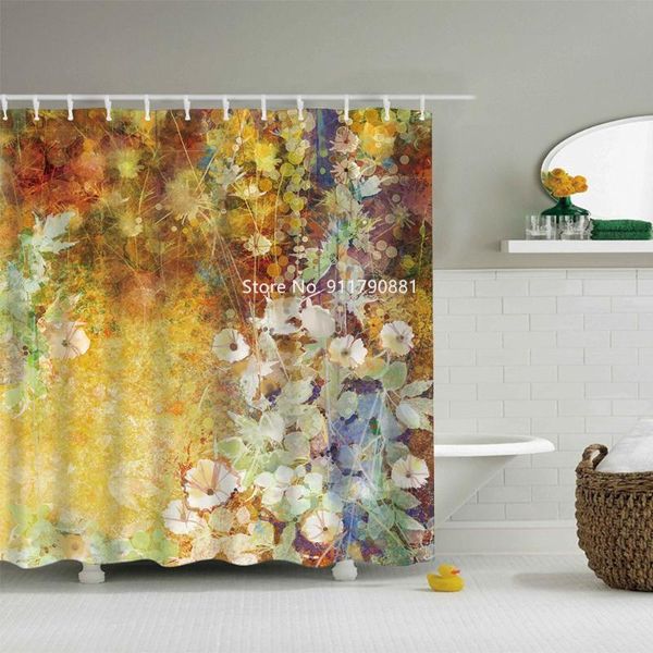 

polar bear flower pattern waterproof and mildewproof with hook washable shower curtain bathroom decoration colorful print curtains