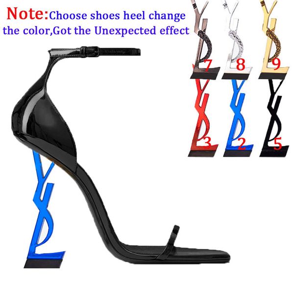 

paris metal letters luxury designer brand dress shoes high heels women open toe super highs heel sandals bridal wedding banquet shoe sliver, Black