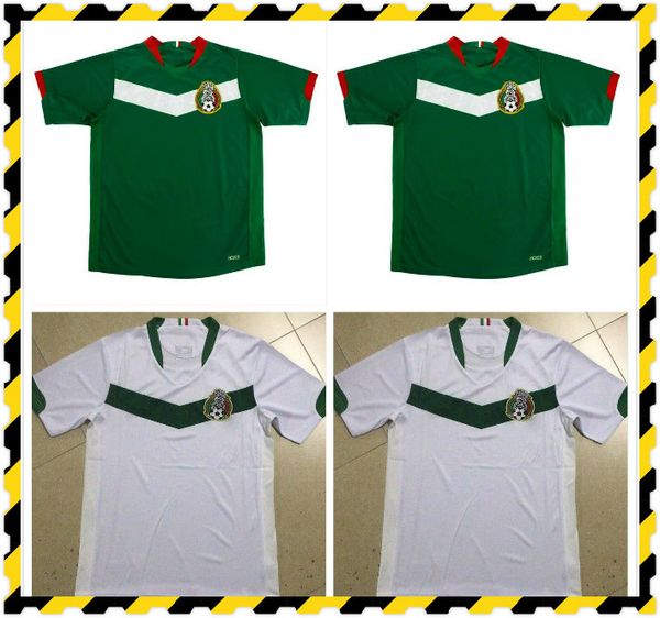 

retro classic mexico 2006 soccer jerseys national team g.franco naelson borgetti r.marquez home away football shirt, Black;yellow