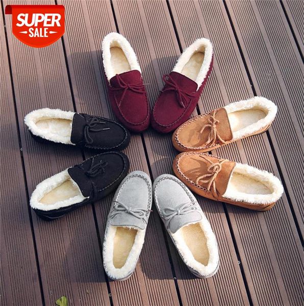 

peas shoes women plus velvet warm casual net red lazy comfortable korean flat cotton #rq45