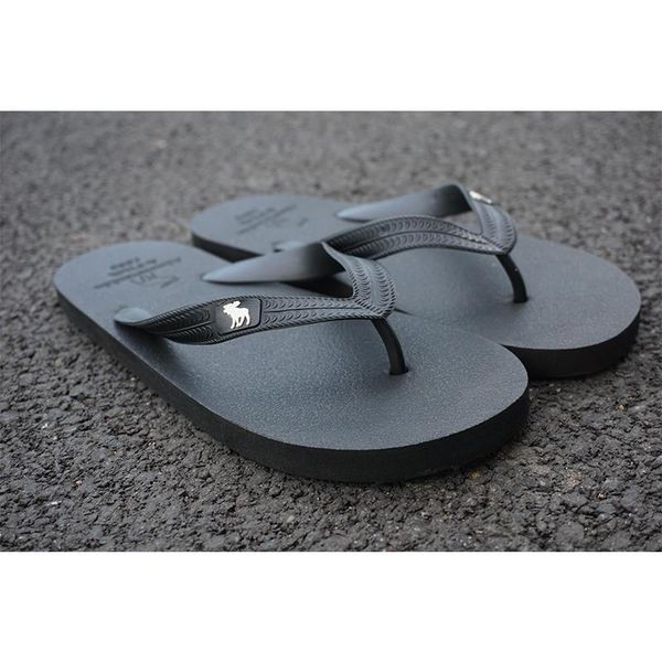 

summer simple solid color men's sandals slippers, Black
