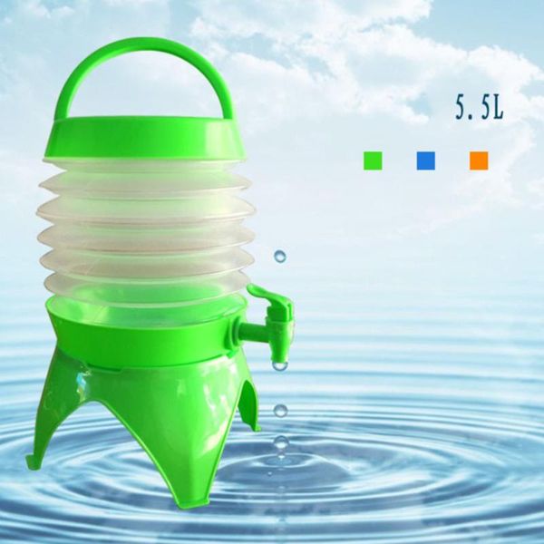 

hydration packs 5.5l collapsible folding car travel beer water dispenser compressed kettle container with tap for camping (green)