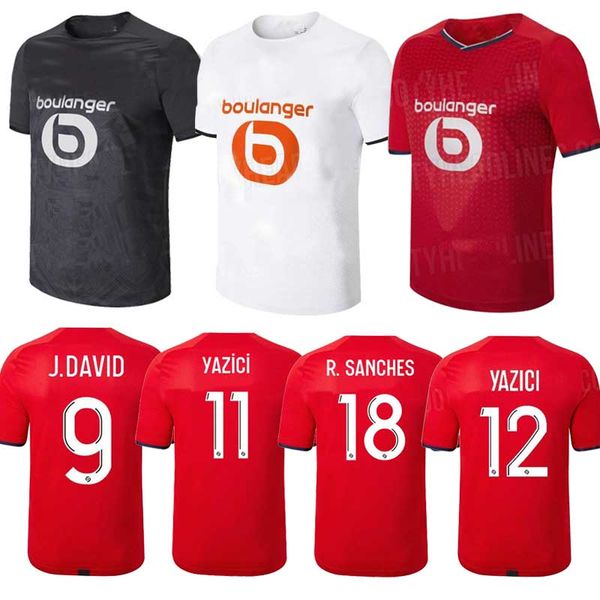 

losc 2021 2022 soccer jerseys burak david fonte bamba yazici football shirt 20 21 22 lille olympique jikone 10 maillot kids kit, Black;yellow