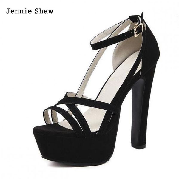 

sandalias tacn alto de 14cm mujer, zapatos sexys con plataforma para verano, Black