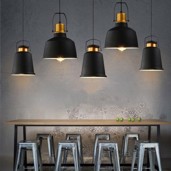 

pendant lamps nordic loft retro black e27 lamp bar table coffee restaurant home personality single-headed musical instrument light