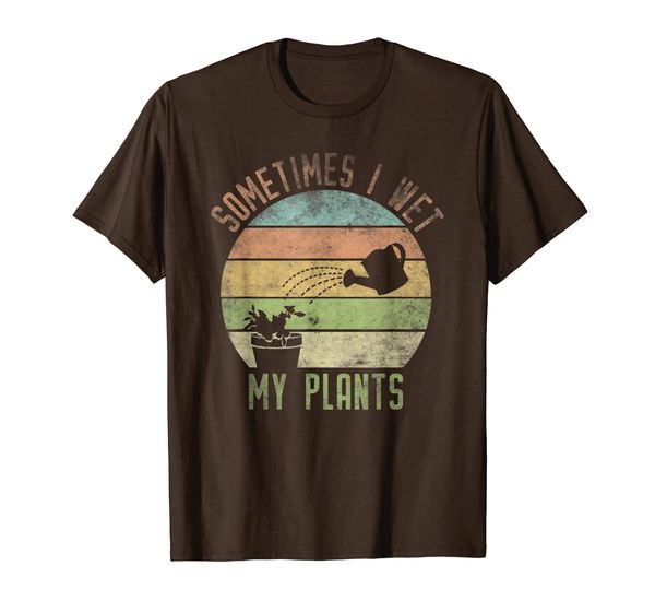 

sometimes i wet my plants vintage retro pun t-shirt, White;black