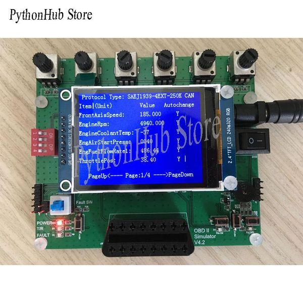 

smart home control vehicle obd simulator /ecu emulator 0.96/2.4 inch oled screen supports j1939
