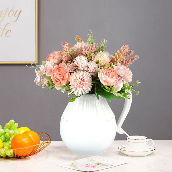 

decorative flowers & wreaths simulation bouquet 7 peony wedding bride holding home decoration ornaments pography props fake