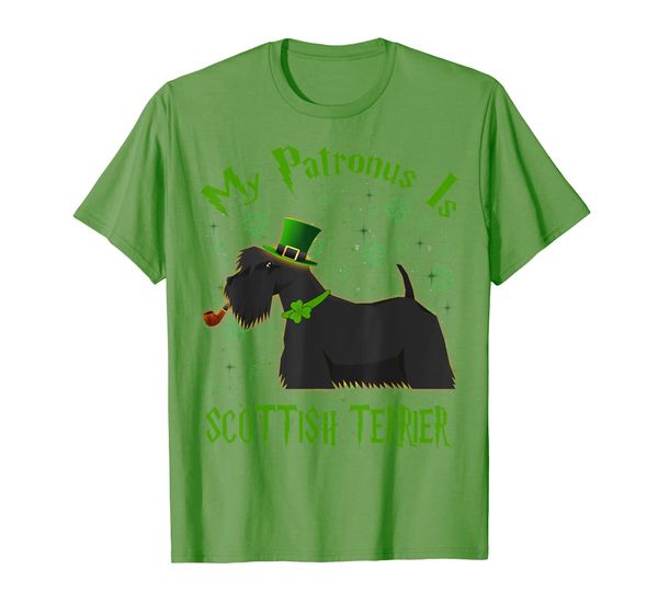 

patronus st patrick's day scottish terrier dog gift t-shirt, White;black