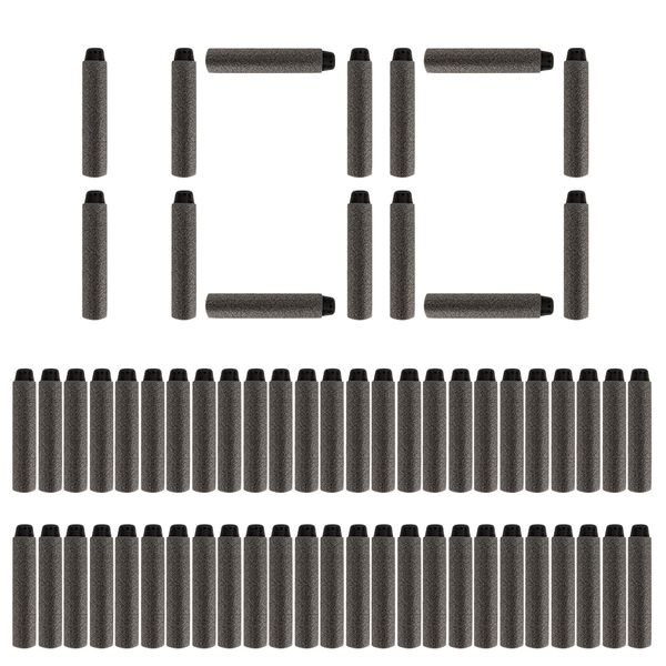 

100pcs darts for nerf black soft hollow hole head 7.2cm refill darts toy gun bullets for nerf series blasters xmas gift