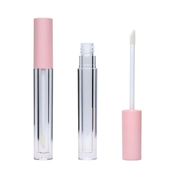 

storage bottles & jars 4.5ml empty transparent plastic lip gloss tube clear cosmetic container pink cap lipgloss wand tubes refillable bootl
