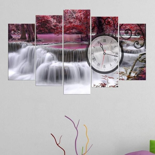 

pink waterfallÂ 5 piece mdf clock tableÂ wall clocks