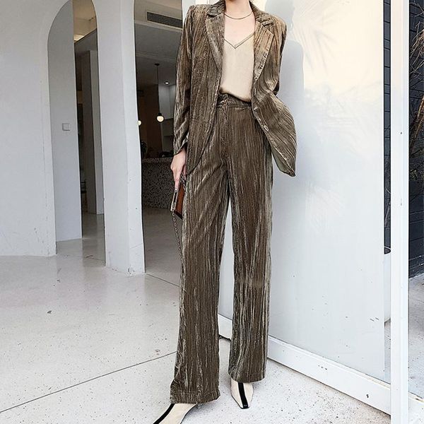 

women's two piece pants elegant women office sets 2pcs female blazer suit woman pant suits fashion chic pleuche, White