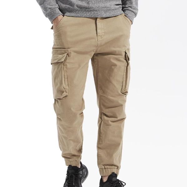 

men's pants multi-pocket casual men military tactical joggers cargo outdoor hiking trekking sweatpants male fashion bottom, Black