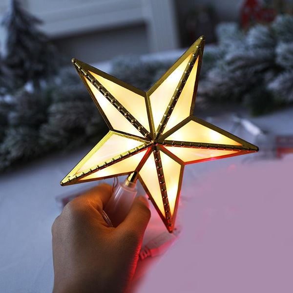

christmas decorations 3d luminous five-pointed star led transparent tree decoration ornament dtt88