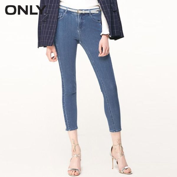 

womens pure color low-rise tight-leg crop jeans| 119149560 women's jeans, Blue