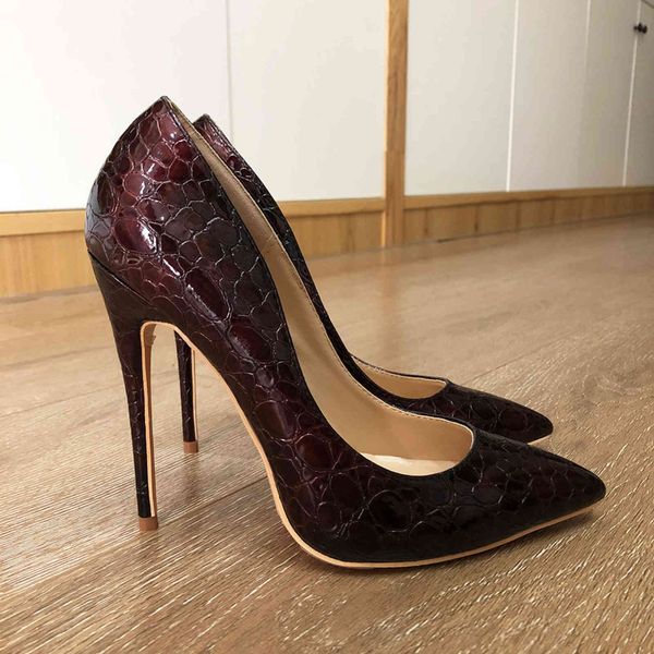 

dress shoes veowalk sapato alto stiletto feminino vermelho crocodilo, efeito gravado bico fino s para mulheres sapatos de festa chique kqkt, Black
