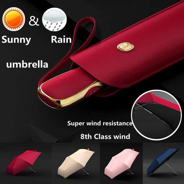 

umbrellas 1pc ultralight uv protection flat automatic three-folding women ladies travel outdoor sun umbrella