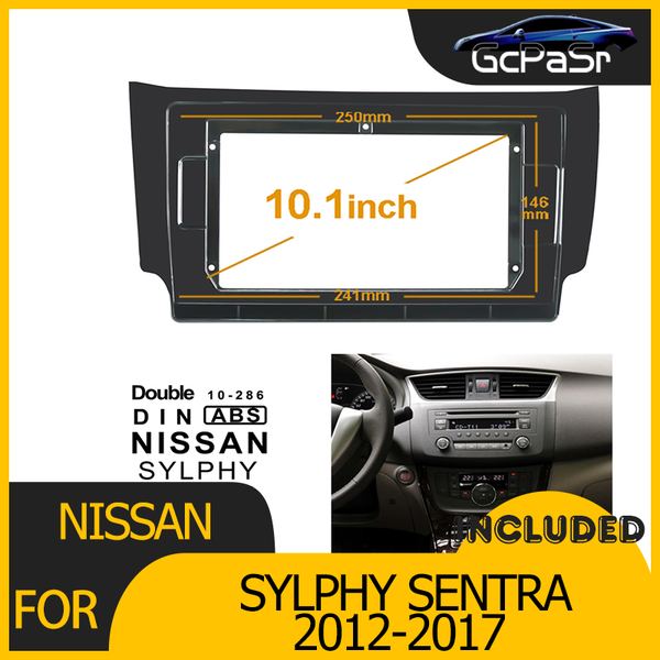 

car video 2/1din radio player dvd frame audio fitting adaptor dash trim facia panel 10.1inch for sylphy sentra 2012-2021double