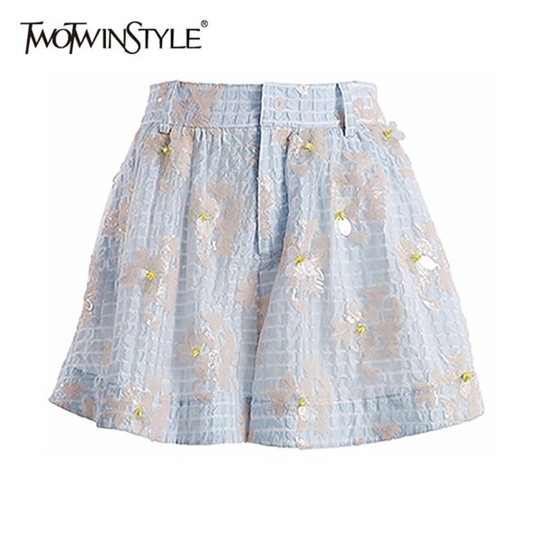 Casual Blau Plaid Kurze Für Frauen Hohe Taille Koreanische Lose Gerade Shorts Weibliche Sommer Mode Kleidung Stil 210521