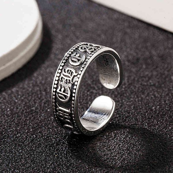 

s925 sterling silver six character truth ring for men and women