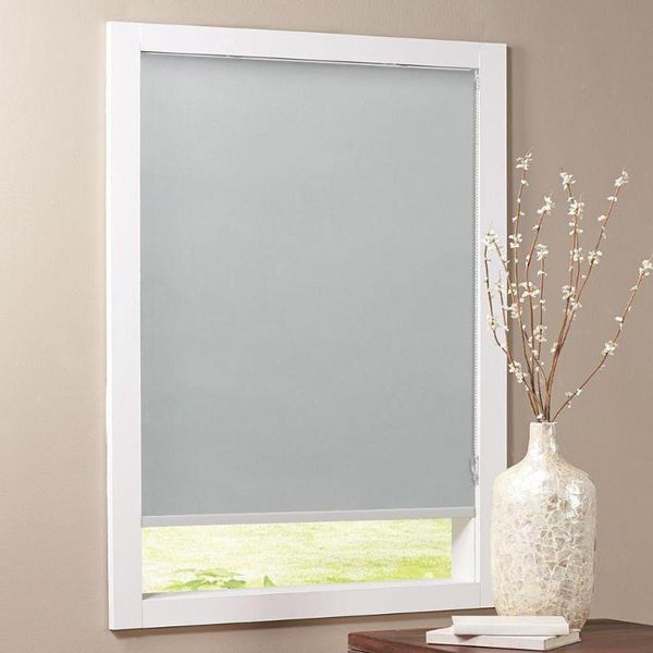 

blinds 100% blackout thermal insulated, waterproof fabric window roller shades blind, custom blinds,easy to install (grey)