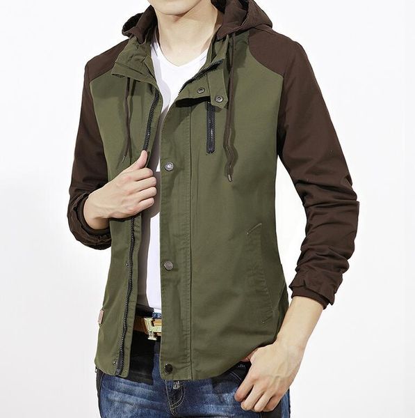 

men's jackets / spring men thin coat leisure hooded color /m---xxxl, Black;brown