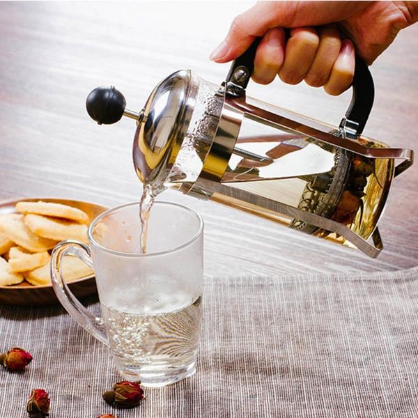 

coffee pots 2021 stainless steel borosilicate glass pot filter tea press maker drop