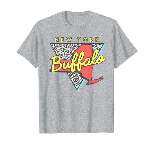

buffalo new york t shirt vintage triangle, White;black