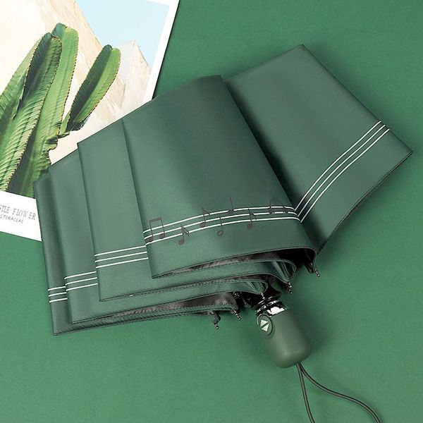 

umbrellas 8k fully automatic tri-fold umbrella black coating sunscreen shade sunny rain dual-use windproof strong women