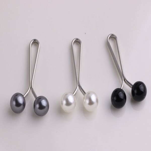 

24pcs headscarf shawl lady muslim hijab clips pearl scarf brooch pin black mixed colors, Gray