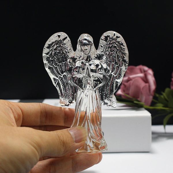 

decorative objects & figurines crystal guardian angel miniatures statue healing meditation room decoration accessories home ornament craft g