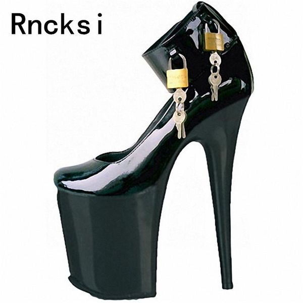 

dress shoes rncksi 20cm peep toe women high-heeled platform pole dance stiletto heel ankle women's pumps, Black