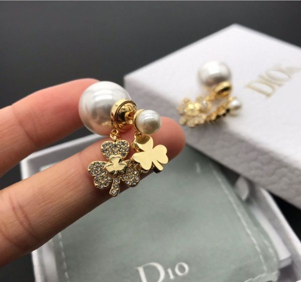 

special offer 70% off family's new april grass pearl earrings, Golden;silver