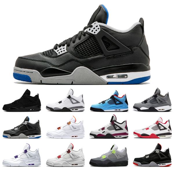 

man basketball shoes 4 4s mans black cat white oreo pure money travis fire red bred university green cool grey alternate motorsport trainers, White;red