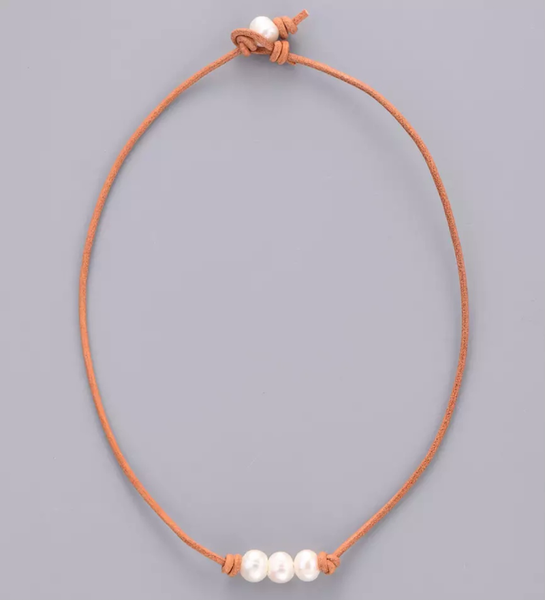 

chokers exclusive fresh water pearl natural leather necklace female fashion wedding gift jewelry, Golden;silver