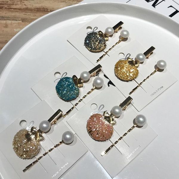 

hair clips & barrettes 2pcs fashion women pearl clip snap barrette stick hairpin tool accessories for wedding jewelry, Golden;silver