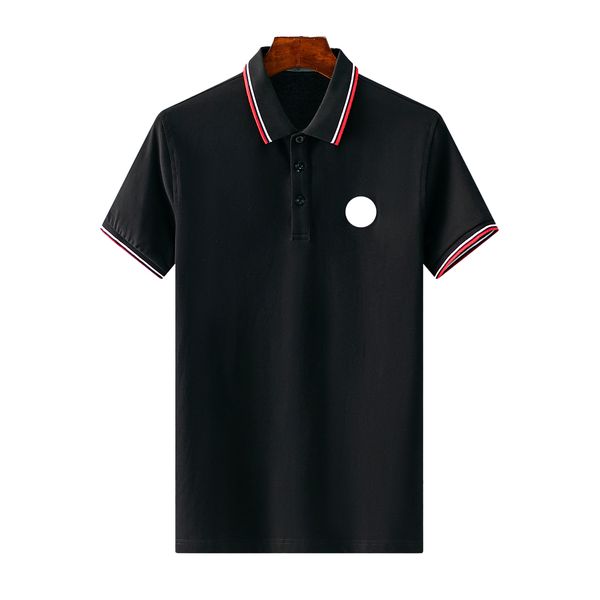 

2022 mens t shirts double button design print and embroidered letter badge womens tees 2color, White;black