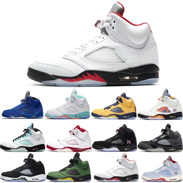 

basketball shoes 5s for men 3 space jam oreo metallic silver laney royal international flight ice fire red wings what the white stealth ligh, White;red