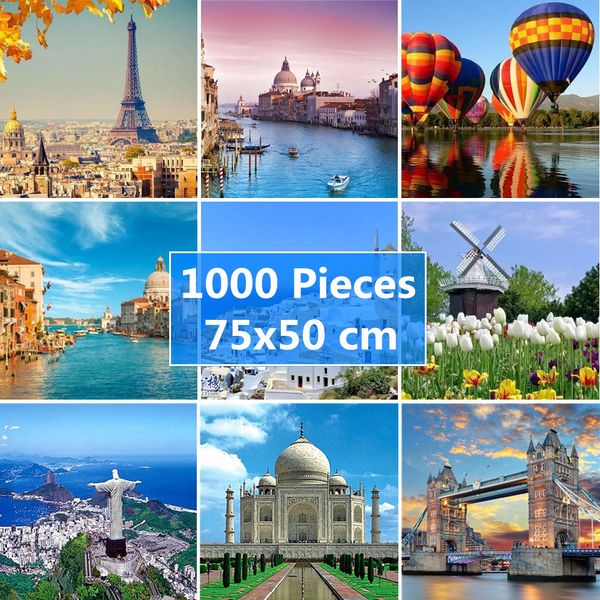 

75*50 cm Jigsaw Puzzle 1000 Pieces world Famous Landscape Pattern Adult Puzzles Adulto Educational Toys Puzzle For Adults
