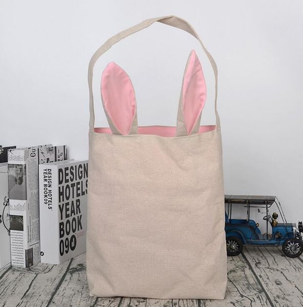 

happy easter burlap ears bags basket jute buckets tote with kids gift home decorations wrap