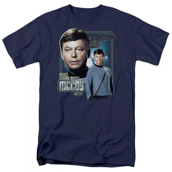 

star trek doctor mccoy tv show t-shirt sizes s-3x new, White;black