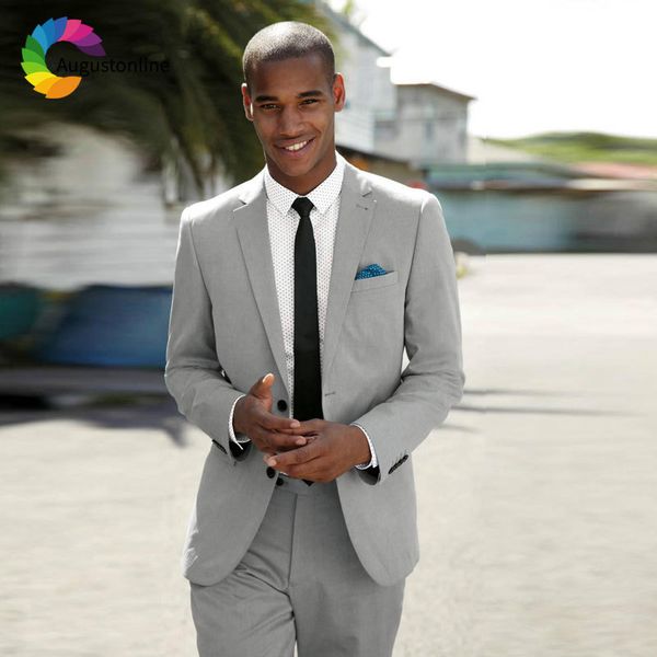 

men's suits & blazers custom made formal grey men suit wedding for slim fit groom tuxedo man blazer jacket pants 2piece costu, White;black
