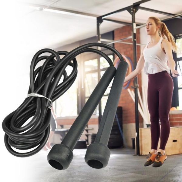 Salta corde palestra che salta la corda della corda Velocità Esercizio Fitness Cuscinetto di allenamento portatile manico nero