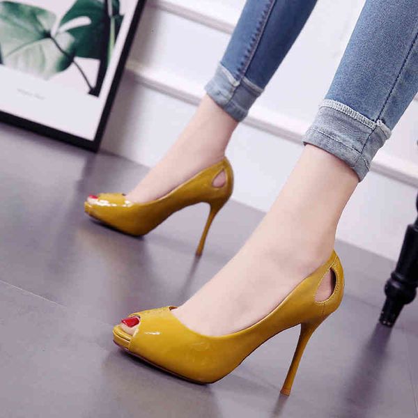 

dress shoes women high heels party platform fish mouth spring pumps woman pointed toe slip on thin female logk, Black